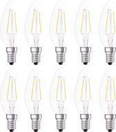 10 stuks Osram LED filament Kaarslamp E14 2.5W 2700K helder Niet dimbaar