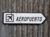 Retro wegwijzer 'Aeropuerto' 60cm | Nieuw oud bord | Vintage stijl
