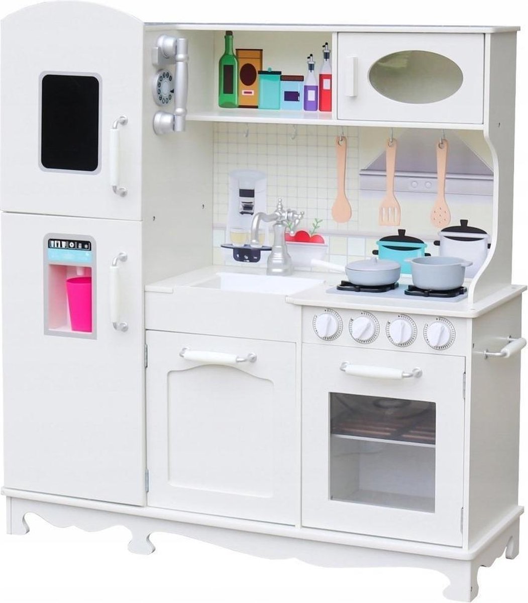 tumor radium Hassy Speelgoed keuken met koelkast | houten kinderkeuken | Rollenspel | S4K-Toys  | bol.com