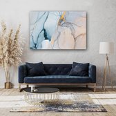 KEK Original - Marble Blue & Gold - wanddecoratie - 120 x 80 cm - muurdecoratie - Plexiglas 5mm - Acrylglas - Schilderij