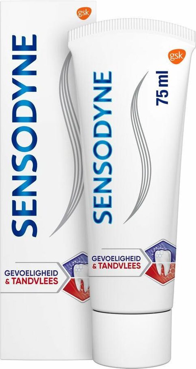Bol.com Sensodyne - Tandpasta - Gevoeligheid & Tandvlees - 75ml x 3 aanbieding