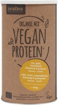 Purasana Vegan Protein Mix Erwt, Rijst, Pompoen, Zonnebloem, Hennep Banaan - Vanille Bio 400 gr