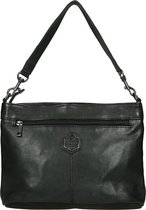 Bear Design Angelica Leather Hobo Bag / Sac à bandoulière - Zwart
