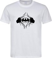 Wit Tshirt met  " BadMan " print Zwart size XXL