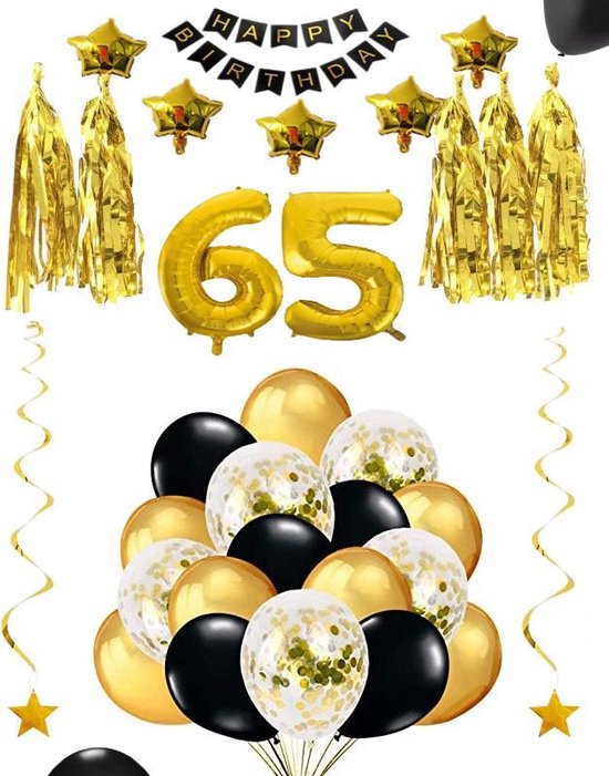 65 jaar verjaardag feest pakket Versiering Ballonnen voor feest 65 jaar.  Ballonnen... | bol