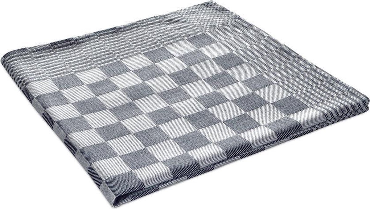 Bol.com Theedoeken, 6 stuks, Zwart en Wit Geblokt, 60x65cm, Katoen aanbieding