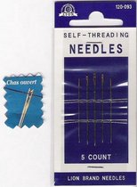 Lion Brand Needles 5 blindennaalden - self threading needles - 5 naalden - zelfdradend