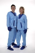 Eczeem dames pyjama - anti allergie - blauw - (nacht)kleding  (2 delig pak ) mt 48-50