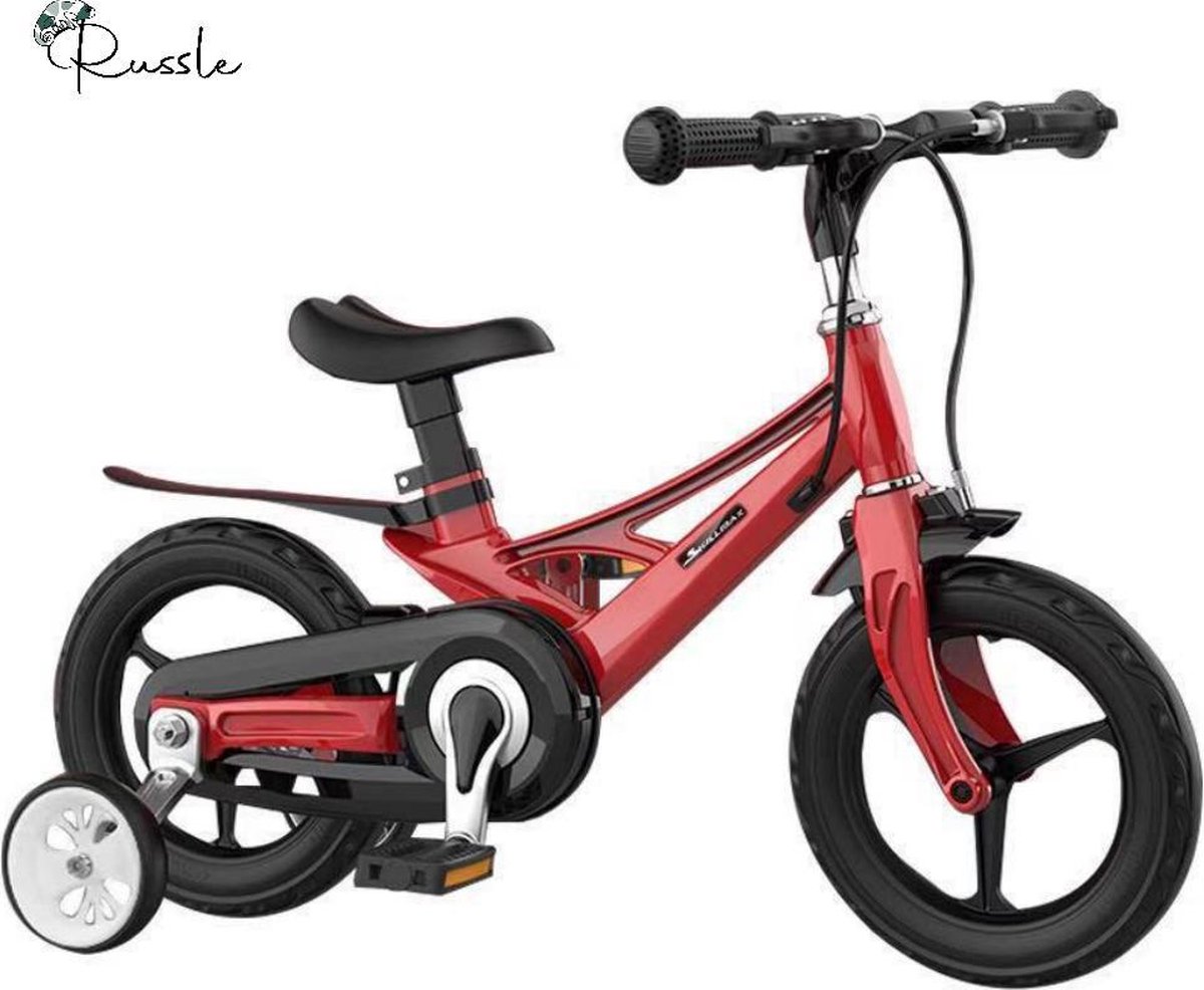 Tekstschrijver theorie haat Russle Kinderfiets stoer rood met zijwieltjes 14 inch | Handremmen |  Jongens | Meisje | Cadeau | Sinterklaas | Kerst | Verjaardag | Peuter |  Kleuter | Driewieler | Gepersonaliseerd - Fietsenvergelijken.nl