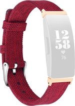 By Qubix - Fitbit Inspire HR Canvas bandje (small) - Rood