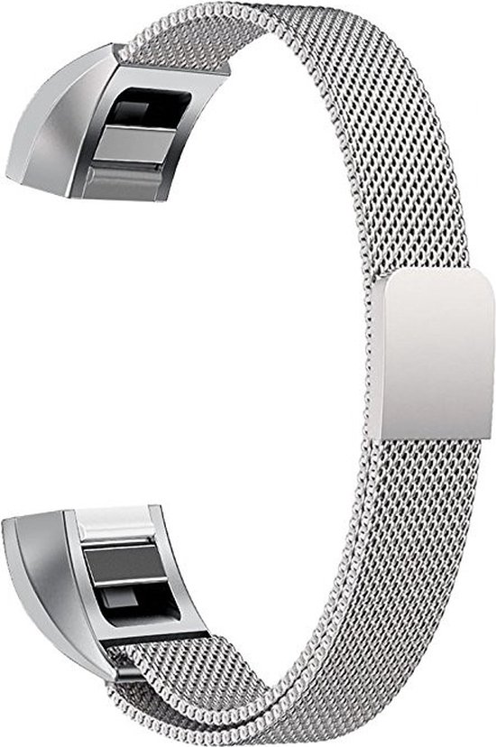 By Qubix - FitBit Alta HR Milanese bandje (Large) - Zilver - Fitbit alta bandjes