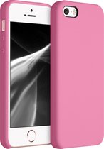 kwmobile telefoonhoesje voor Apple iPhone SE (1.Gen 2016) / 5 / 5S - Hoesje met siliconen coating - Smartphone case in zoetroze