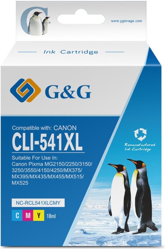Cartouches d'encre PG-540XL CL-541XL Remanufacturées Compatibles