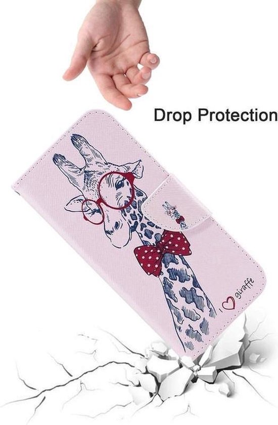 XS Bookcase hoesje iPhone XS Max avec imprimé - Girafe