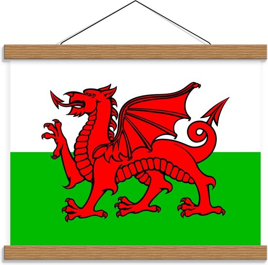 Schoolplaat – Beeldmerk Wales - 40x30cm Foto op Textielposter (Wanddecoratie op Schoolplaat)