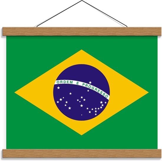 Schoolplaat – Landbeeldmerk van Brazilië  - 40x30cm Foto op Textielposter (Wanddecoratie op Schoolplaat)
