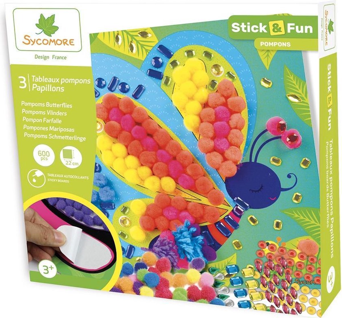 Sycomore knutselset speelgoed Stick'N Fun S Pompoms Papillons creatief.