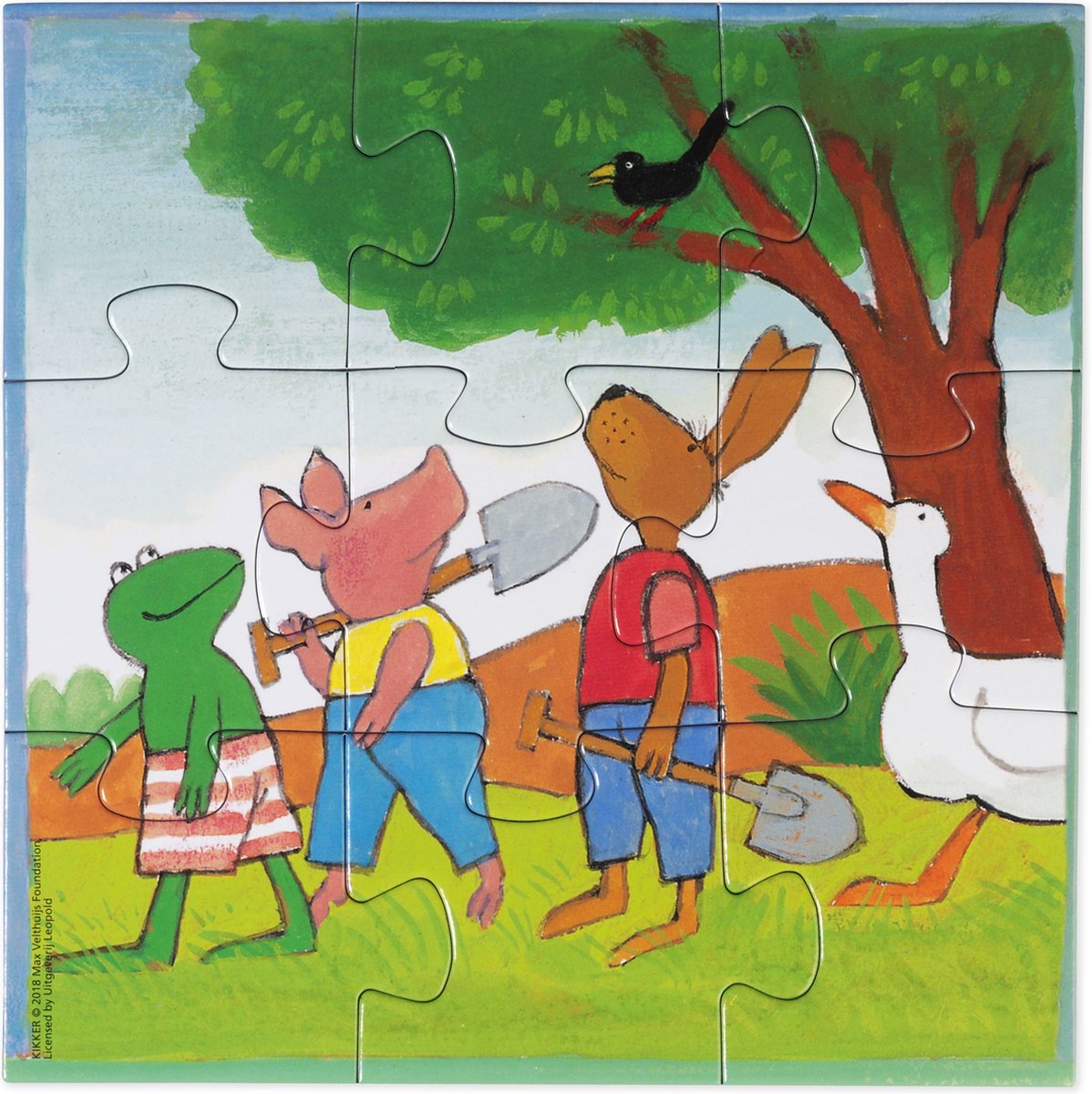 Kikker puzzel 4 in 1 educatief peuter speelgoed - kinderpuzzel 4x6x9x16 stukjes leren puzzelen - cadeautip puzzel 3 jaar en ouder - Bambolino Toys — afbeelding 11