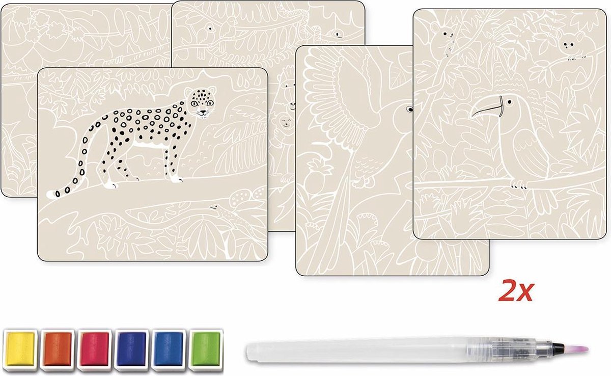 Sycomore aquarel schilderborden jungle knutselset voor kinderen 7+.