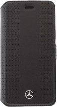Mercedes-Benz Perforated Leather Book Case - Geschikt voor Apple iPhone 7/8/SE2020/SE2022 (4.7") - Zwart