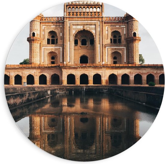 Forex Wandcirkel - Mausoleum van Safdarjung in India - 90x90cm Foto op Wandcirkel (met ophangsysteem)