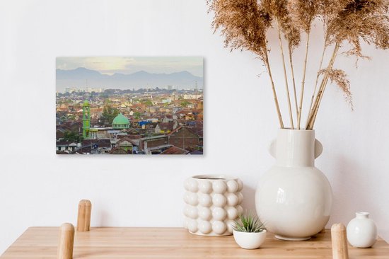 Vue aérienne de Bandung près de l'île de Java en Indonésie Toile 30x20 cm - petit - Tirage photo sur toile (Décoration murale salon / chambre)