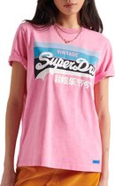 Superdry T-shirt - Vrouwen - Roze/Blauw/Wit