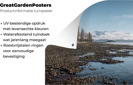 La côte du lac Wanaka en Nouvelle-Zélande affiche de jardin 120x80 cm - Toile de jardin / Toile d'extérieur / Peintures pour l'extérieur (décoration de jardin)