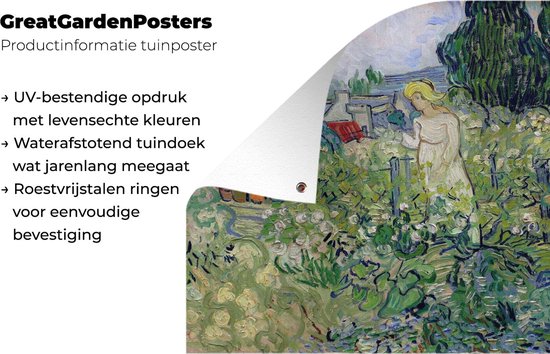 Décoration de Jardin Marguerite Gachet dans le jardin - Peinture de Vincent van Gogh - 40x30 cm