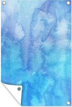 Affiche jardin - Toile jardin - Posters de jardin extérieur - Aquarelle - Couleur - Blauw - 80x120 cm - Jardin