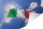 Muurdecoratie De vlag van Italië wappert in de lucht - 180x120 cm - Tuinposter - Tuindoek - Buitenposter