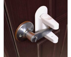 Deurklink Vergrendeling - 2 stuks - Wit - Baby en Kind Veiligheid - Kinderslot Deur - Deurbeveiliging - Deurbescherming - Ook voor huisdieren - Hond en Kat Veiligheid - Deurklink Vergrendelaar - Deuren - Kasten - Lades - Ramen