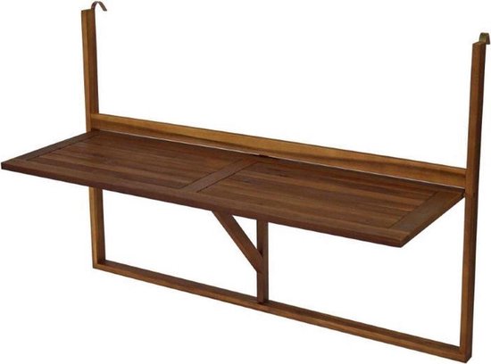 Balkontafel hangend inklapbaar 120 x 44 cm hout - Balkontafel - inklapbaar... | bol.com