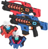 2 pistolets laser + 2 gilets à vapeur d'eau laser tag - Pistolets laser KidsFun Plus avec de nombreux extras