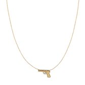 Dress To Kill Ketting 007 - Stainless Steel - Gold Ketting Pistool