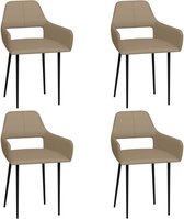 Medina Eetkamerstoelen 4 st kunstleer cappuccino