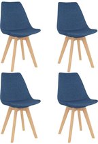 Medina Eetkamerstoelen 4 st stof blauw