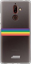 Nokia 7 Plus Hoesje Transparant TPU Case - #LGBT - Horizontal #ffffff