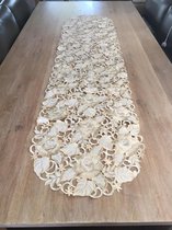 Tafelkleed - Opengewerkt Goud met Roos - Loper 130 cm