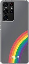 6F hoesje - geschikt voor Samsung Galaxy S21 Ultra -  Transparant TPU Case - #LGBT - Rainbow #ffffff