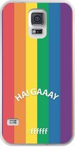 6F hoesje - geschikt voor Samsung Galaxy S5 -  Transparant TPU Case - #LGBT - Ha! Gaaay #ffffff