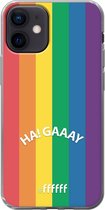 6F hoesje - geschikt voor iPhone 12 Mini -  Transparant TPU Case - #LGBT - Ha! Gaaay #ffffff