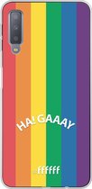 6F hoesje - geschikt voor Samsung Galaxy A7 (2018) -  Transparant TPU Case - #LGBT - Ha! Gaaay #ffffff