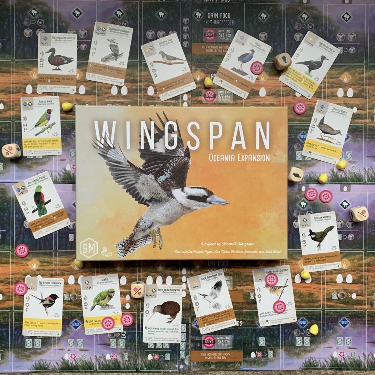 999 Games - Wingspan uitbreiding: Oceanië - Bordspel — afbeelding 11