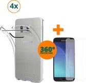 Fooniq Silicone Hoesje Transparant 4x + Screenprotector 4x - Geschikt Voor Samsung Galaxy S6