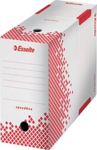 Esselte Speedbox Duurzame Archiefdoos 150 - 15x25x35cm (BxHxL) - 100% Recyclebaar - Wit/Rood
