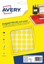 etiket Avery A5 15mm rond blister 168st geel