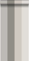 Origin behang strepen grijs en taupe - 346515 - 53 cm x 10,05 m