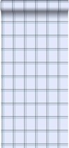 ESTAhome behang ruiten lichtblauw - 136433 - 53 cm x 10,05 m