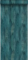 Origin eco texture vlies behang bladeren zeegroen - 347368 - 53 cm x 10,05 m